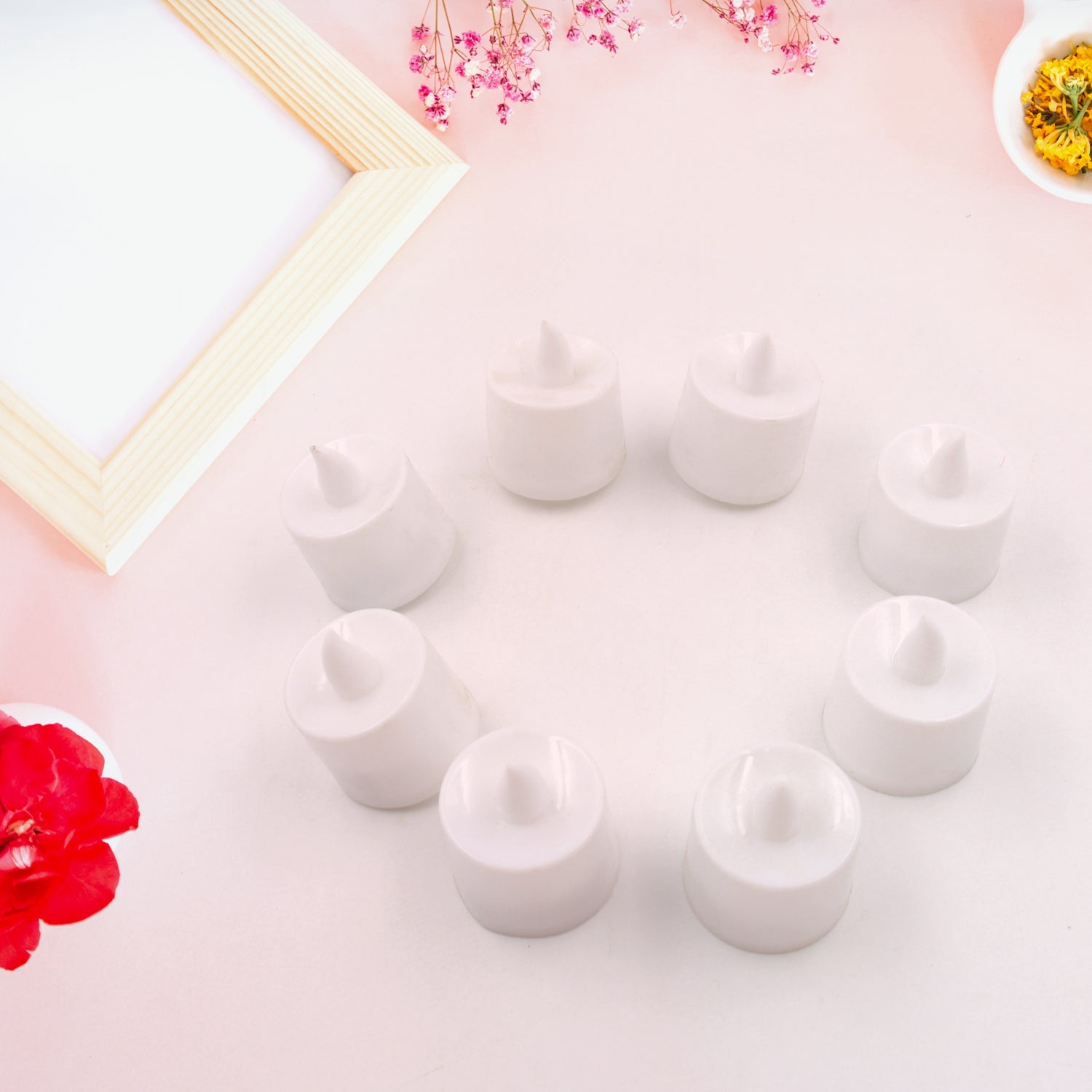 6632B Pink Flameless LED Tealights, Smokeless Plastic Decorative Candles - Led Tea Light Candle For Home Decoration (Pack Of 8pc) ( Diya , Divo , Diva , Deepak , Jyoti) 6632B Pink Flameless LED Tealights, Smokeless Plastic Decorative Candles - Led Tea Light Candle For Home Decoration (Pack Of 8pc) ( Diya , Divo , Diva , Deepak , Jyoti)